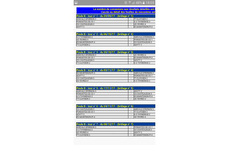 Calendrier Phase 1 Adultes
