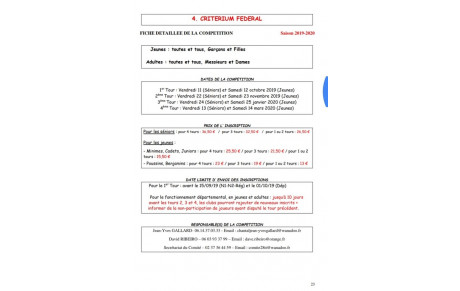 Information Critérium Fédéral